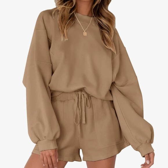 Brown 2 piece sweat suit set - Picture 2 of 3